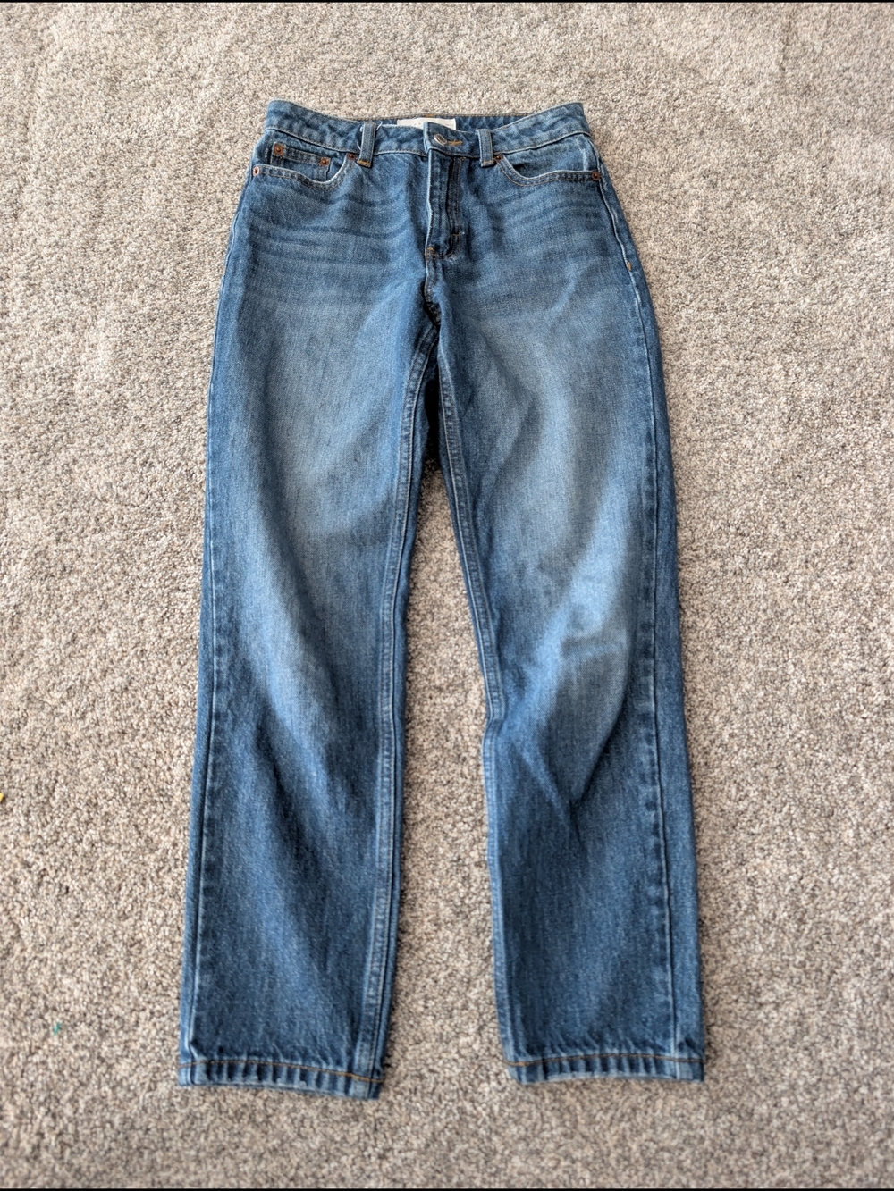 Topshop High Rise Mom Jeans Medium Wash Denim Sz 25 (Fits 26)